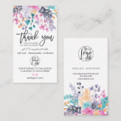 乾燥フローラ水の色のロゴの感謝してい順序は 名刺 (正面/裏面)