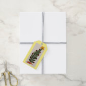 乾燥プレス花クリスマスツリーギフトラベル ギフトタグ (より糸付き)