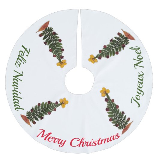 乾燥プレス花クリスマスツリースカート ブラッシュドポリエステルツリースカート (正面)