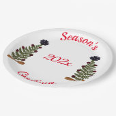 乾燥プレス花クリスマスツリー ペーパープレート (アングル)