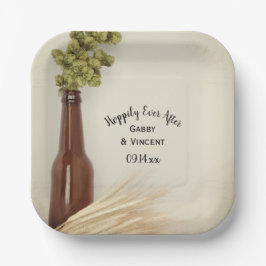 乾燥ホップと小麦ホッピリーエバー結婚ブルワーズ ペーパープレート