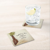 乾燥ホップと小麦結婚醸造所 スクエアペーパーコースター (インサイチュ)