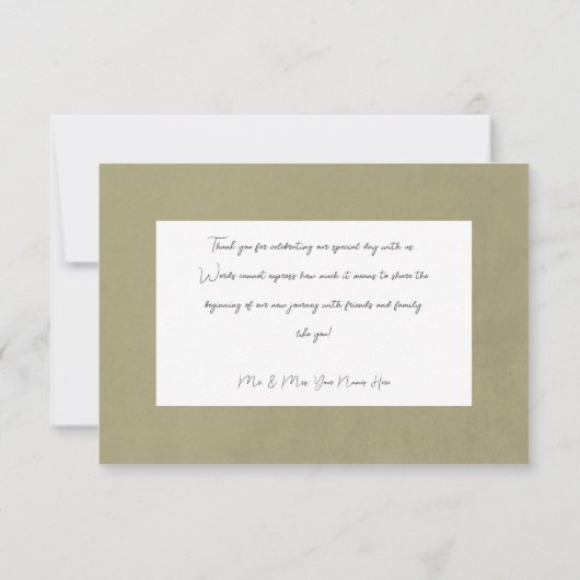 乾燥ボホフローラフレームセージサンキューカード サンキューカード (裏面)