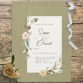乾燥ボホフローラフレーム結婚セージ 招待状