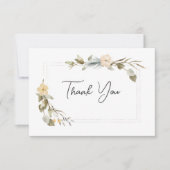 乾燥ボホフローラ結婚フレームサンキューカード サンキューカード (正面)