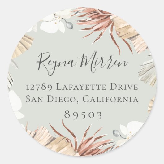 乾燥ボホリース差出人住所シール ラウンドシール (正面)