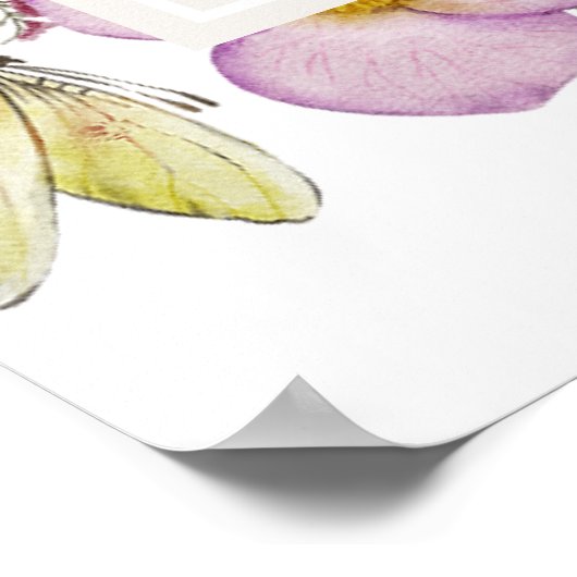 乾燥ボホワイルドフラワーベビーシャワー歓迎サイン ポスター (角)