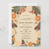 乾燥モダン柑橘小メリー子シャワー 招待状 (正面)