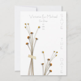 乾燥モダン牧草花の日を保存 招待状