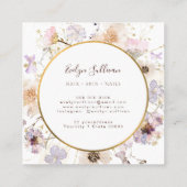 乾燥ワイルドフラワーズ金ゴールドサークル名刺 スクエア名刺 (裏面)