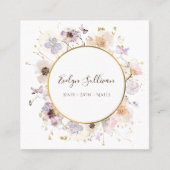 乾燥ワイルドフラワーズ金ゴールドサークル名刺 スクエア名刺 (正面)