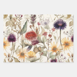 乾燥ワイルドフラワーデコページ装飾紙セット ラッピングペーパーシート