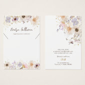 乾燥ワイルドフラワーネックレス表示カード (正面&裏面)