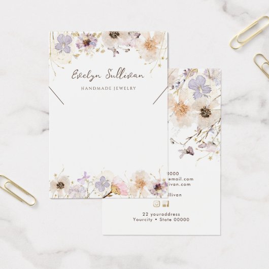 乾燥ワイルドフラワーネックレス表示カード (オフィス)