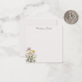 乾燥ワイルドフラワーブーケパーソナライズされたの名前 ノートカード (正面/裏面インサイチュ)