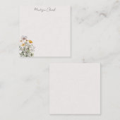 乾燥ワイルドフラワーブーケパーソナライズされたの名前 ノートカード (正面/裏面)