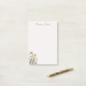 乾燥ワイルドフラワーブーケパーソナライズされたの名前 ポストイット (デスク上)