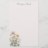 乾燥ワイルドフラワーブーケパーソナライズされたの名前 便箋 (正面)