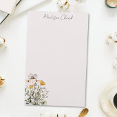 乾燥ワイルドフラワーブーケパーソナライズされたの名前 便箋