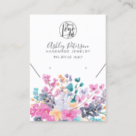 乾燥ワイルドフローラロゴジュエリーイヤリングネックレス 名刺