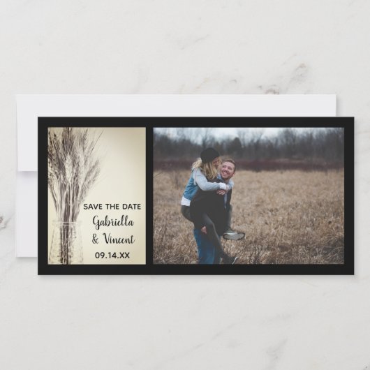 乾燥大麦の国の農場の結婚式の日付を保存 セーブザデート (正面)