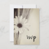 乾燥小麦とデイジーのカントリーファーム結婚式の出欠 出欠カード (正面)