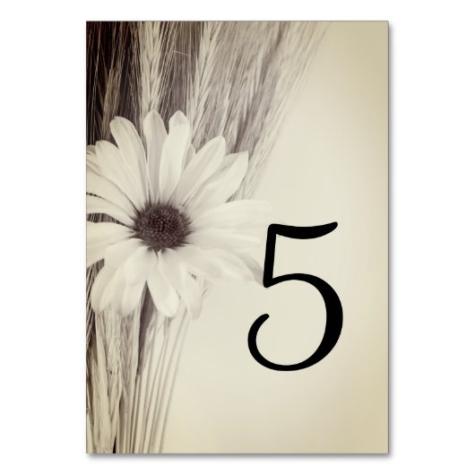 乾燥小麦とデイジーカントリーファーム結婚ズ テーブルナンバー (裏面)