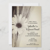 乾燥小麦とデイジーカントリーファーム結婚ズ 招待状 (正面)