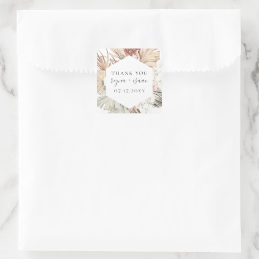 乾燥植物体フレーム結婚式の引き出物 スクエアシール (バッグ)