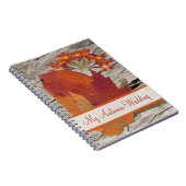 乾燥紅葉と花ノート ノートブック (右側)