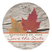 乾燥紅葉1.5インチ日付シールを保存