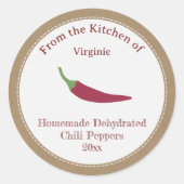 乾燥素朴唐辛子ラベルシール ラウンドシール (正面)