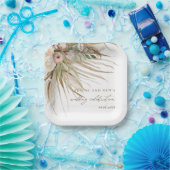 乾燥自然パンパスグラス結婚フローラブライダル ペーパープレート (パーティー)