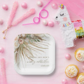 乾燥自然パンパスグラス結婚フローラブライダル ペーパープレート (パーティー)