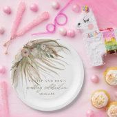 乾燥自然パンパスグラス結婚フローラブライダル ペーパープレート (パーティー)