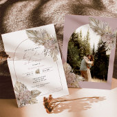 乾燥花模様砂漠をテーマにしたブライダルシャワー 招待状