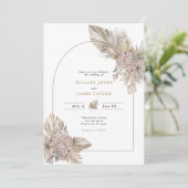 乾燥花模様砂漠をテーマ結婚にした 招待状 (スタンド正面)