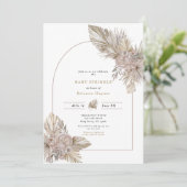 乾燥花 砂漠 テーマのベビーシャワー 招待状 (スタンド正面)