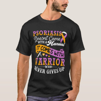 乾癬認識度戦士サポートラベンダーオラン Tシャツ