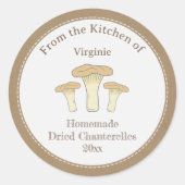 乾素朴いたシャンテレルラベルシール ラウンドシール (正面)