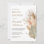 乾素朴自然燥パームブライダルシャワー 招待状 (正面)