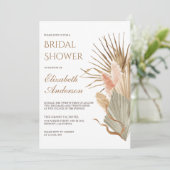 乾素朴自然燥パームブライダルシャワー 招待状 (スタンド正面)