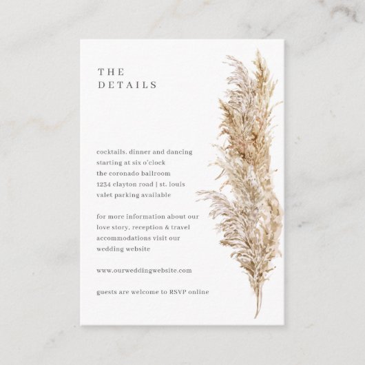 乾素朴草パンパ詳細 エンクロージャーカード (正面)