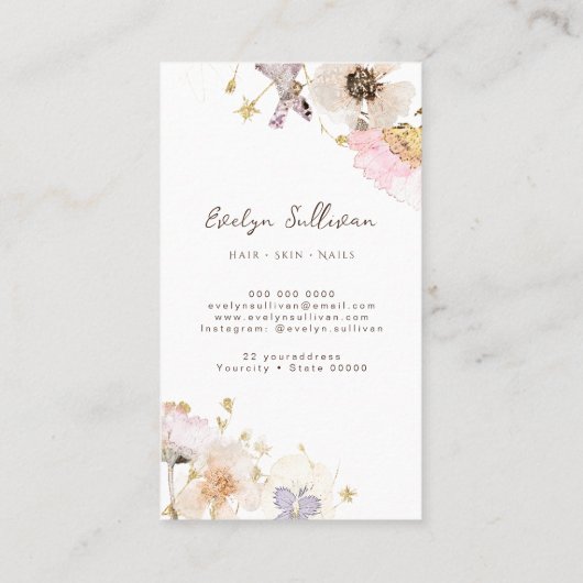 乾花エレガント名刺 名刺 (裏面)