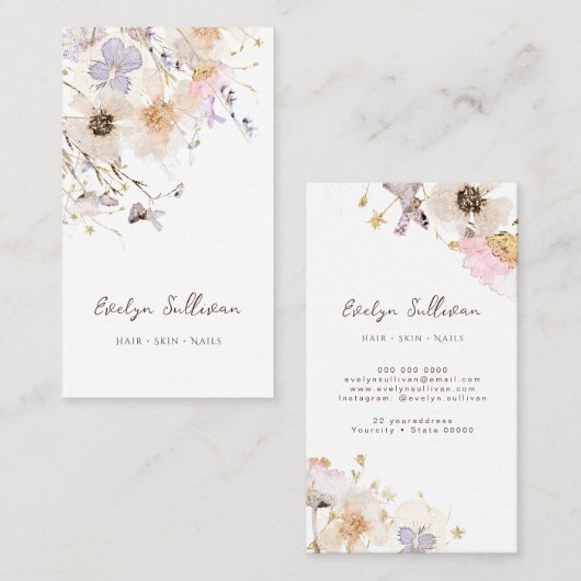 乾花エレガント名刺 名刺 (正面/裏面)