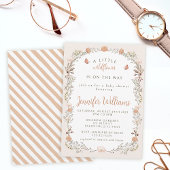 乾花ワイルドフラワー秋女の子の赤ちゃんシャワー 招待状