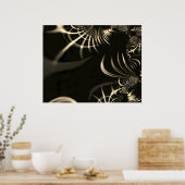 乾葉草や曲がったイバラの？カーキ色 ポスター (キッチン)