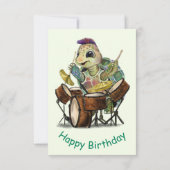 亀おもしろい太鼓つき誕生日カード カード (裏面)