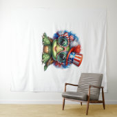 亀おもしろい愛国米国国旗のサングラス タペストリー (インサイチュ(横))