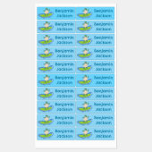 亀おもしろい波サーフィン漫画パーソナライズされた ラベル (シート)
